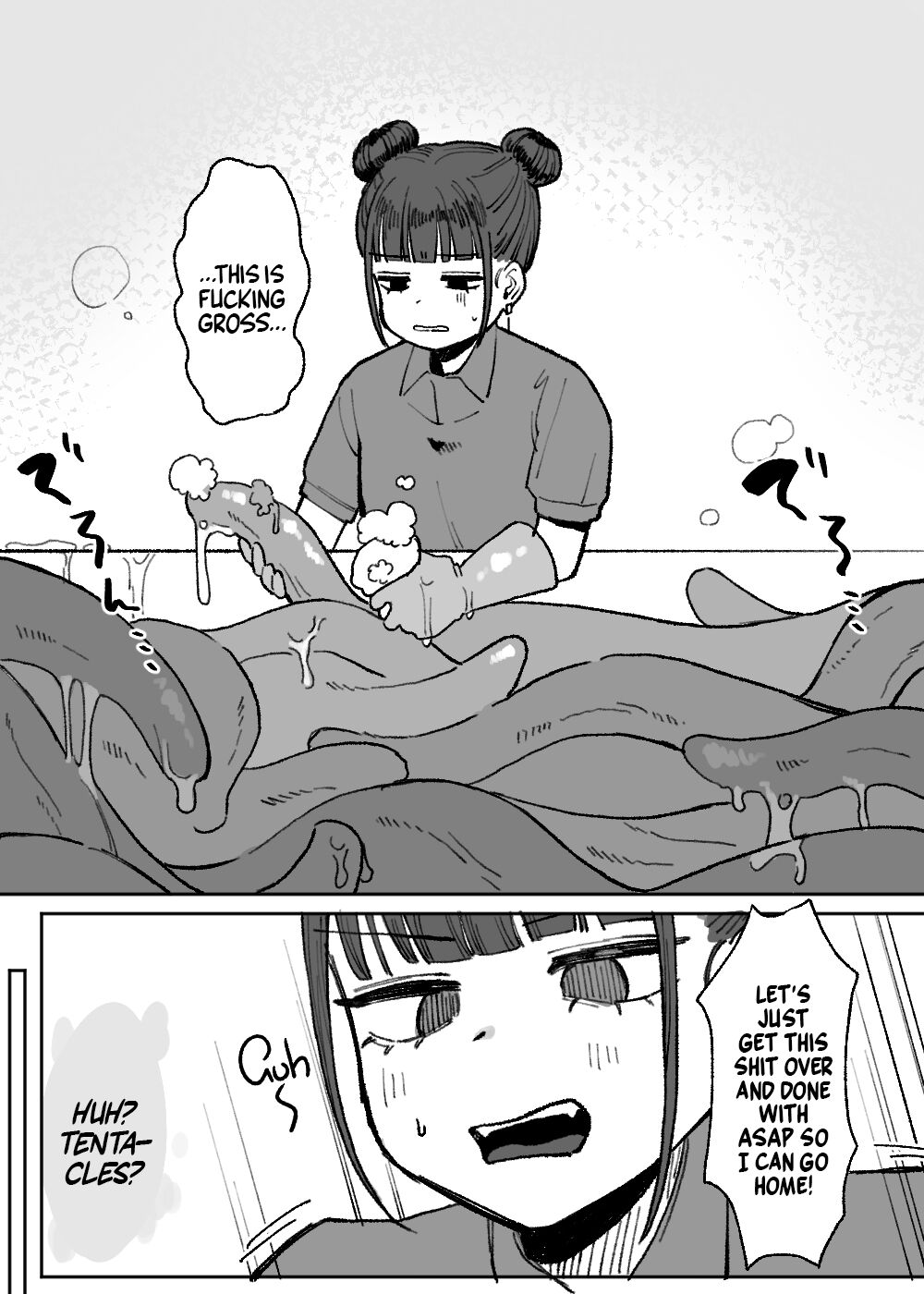 Shokushu Fuuzoku Seisou Baito | Job: Cleaner at at Tentacle Brothel page 4 full