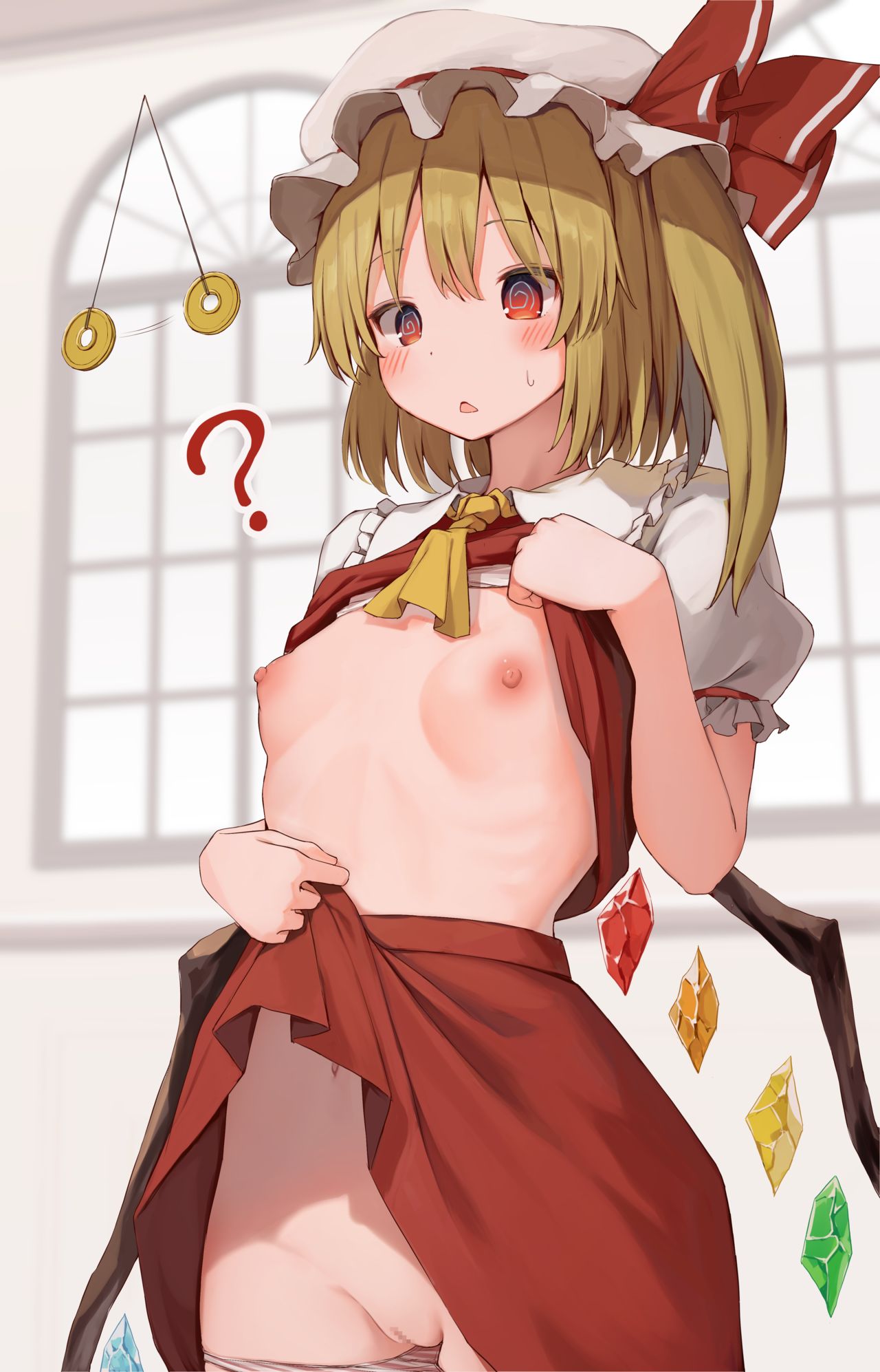 催眠にかけられて服をまくるよう命令された吸血鬼 （乳首／性器見え，ぶっかけ差分） page 3 full