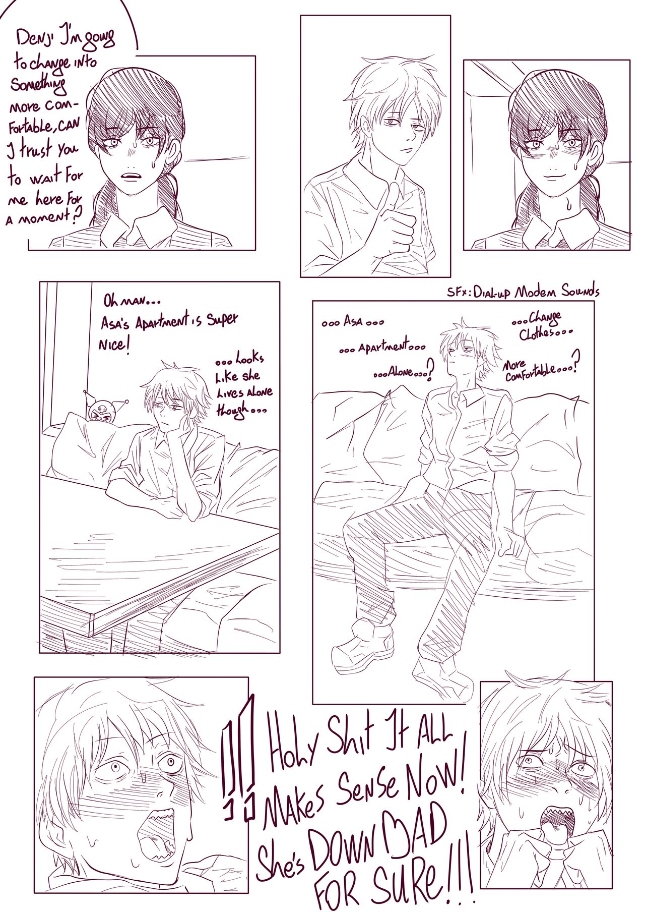 Chainsaw Man: Asa And Denji Kissing Under A Devil page 6 full