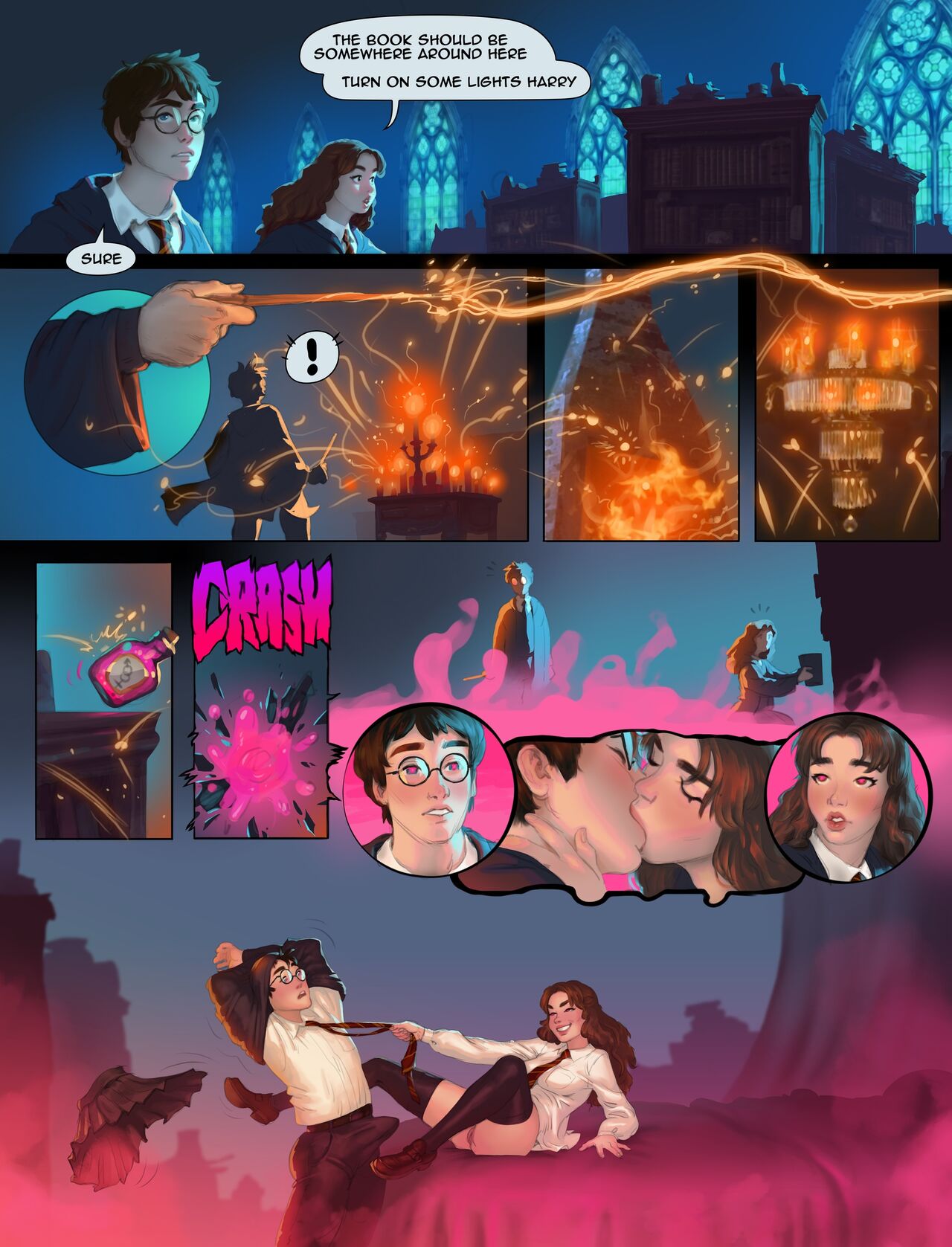 Harry and Hermione in the Room of Requirements page 1 full