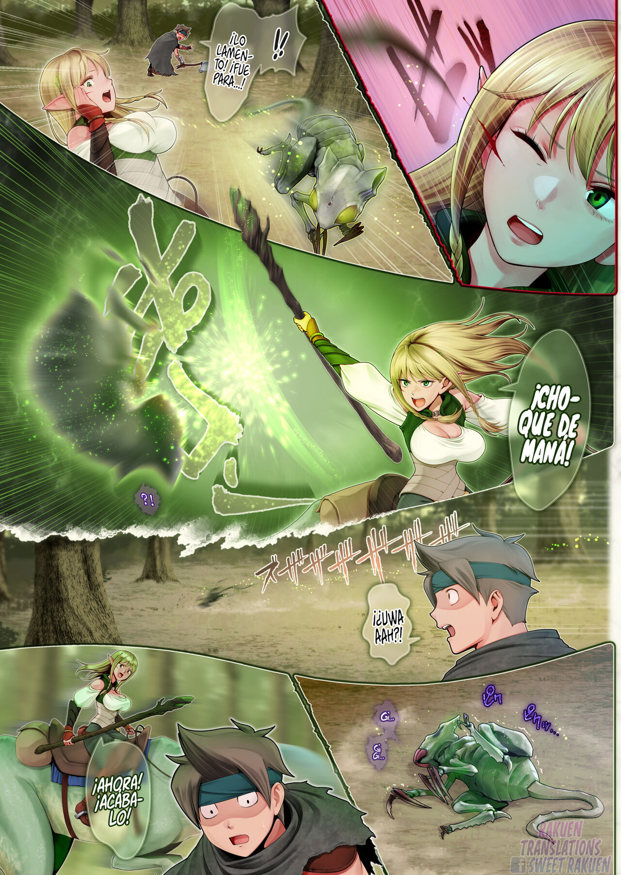 Fel to Mana no Mori -Taieki de Tairyoku Kaifuku sasetekureru Bakunyuu Healer Elf- page 10 full