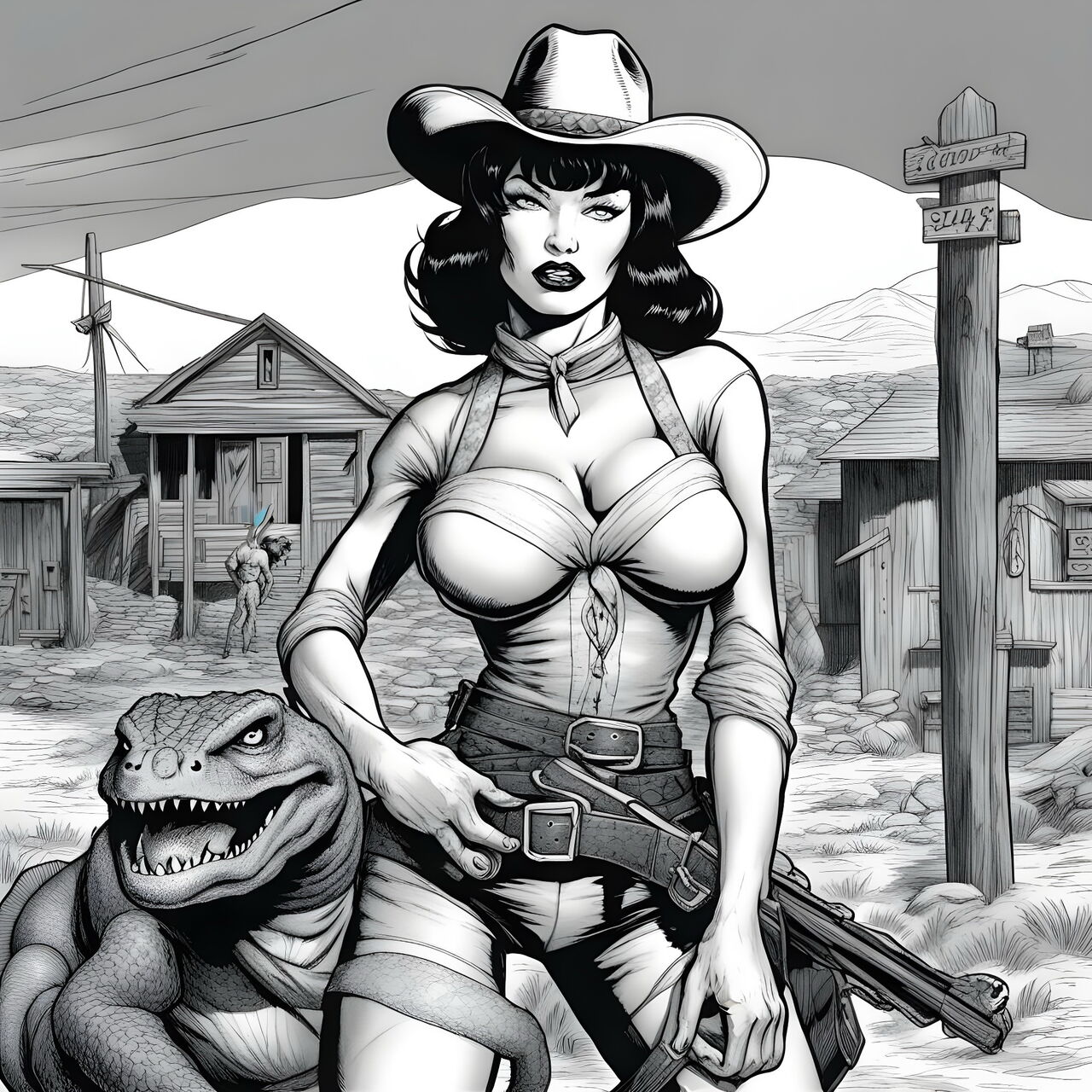 Cowgirl Betty Page vs The Lizard Men page 2 full