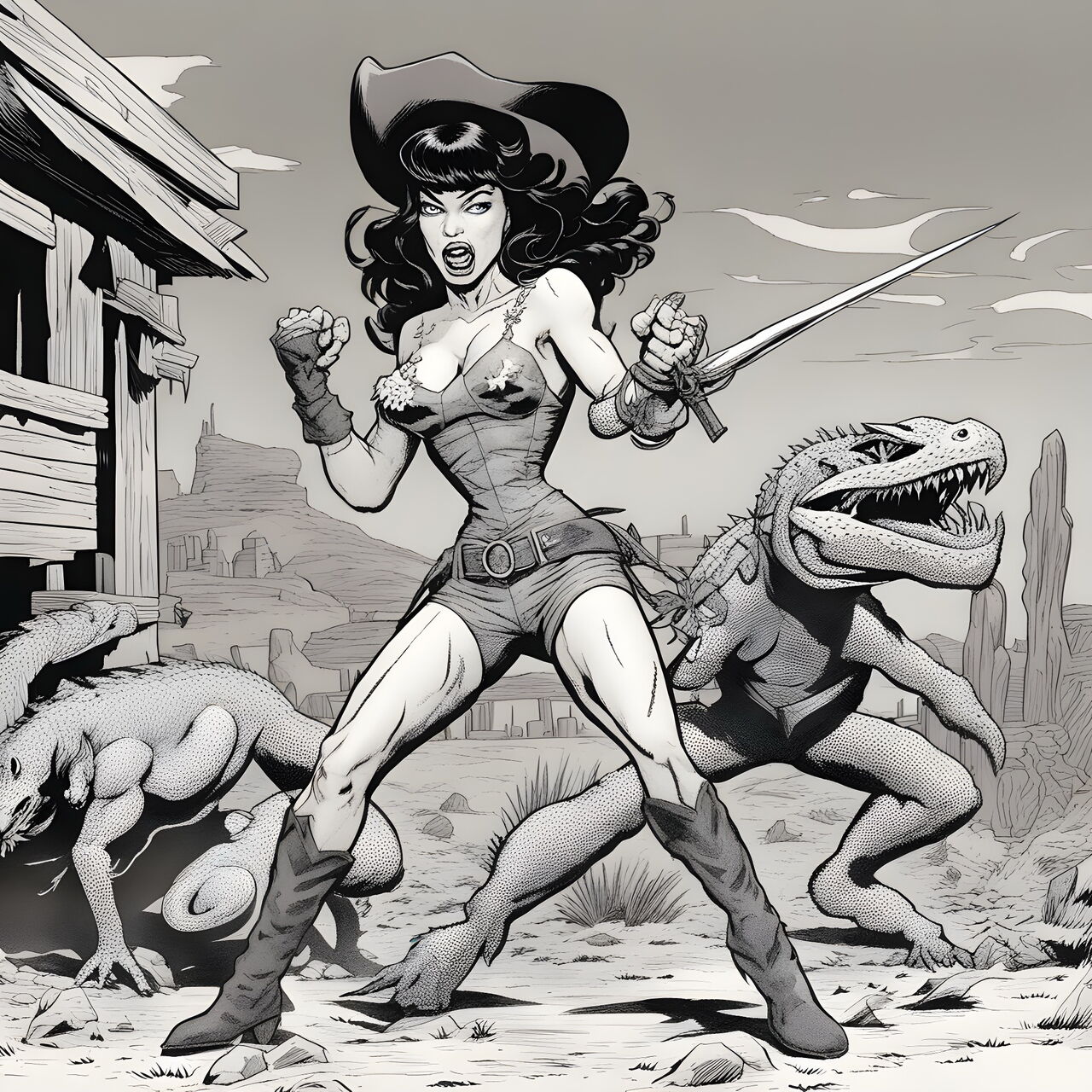 Cowgirl Betty Page vs The Lizard Men page 8 full