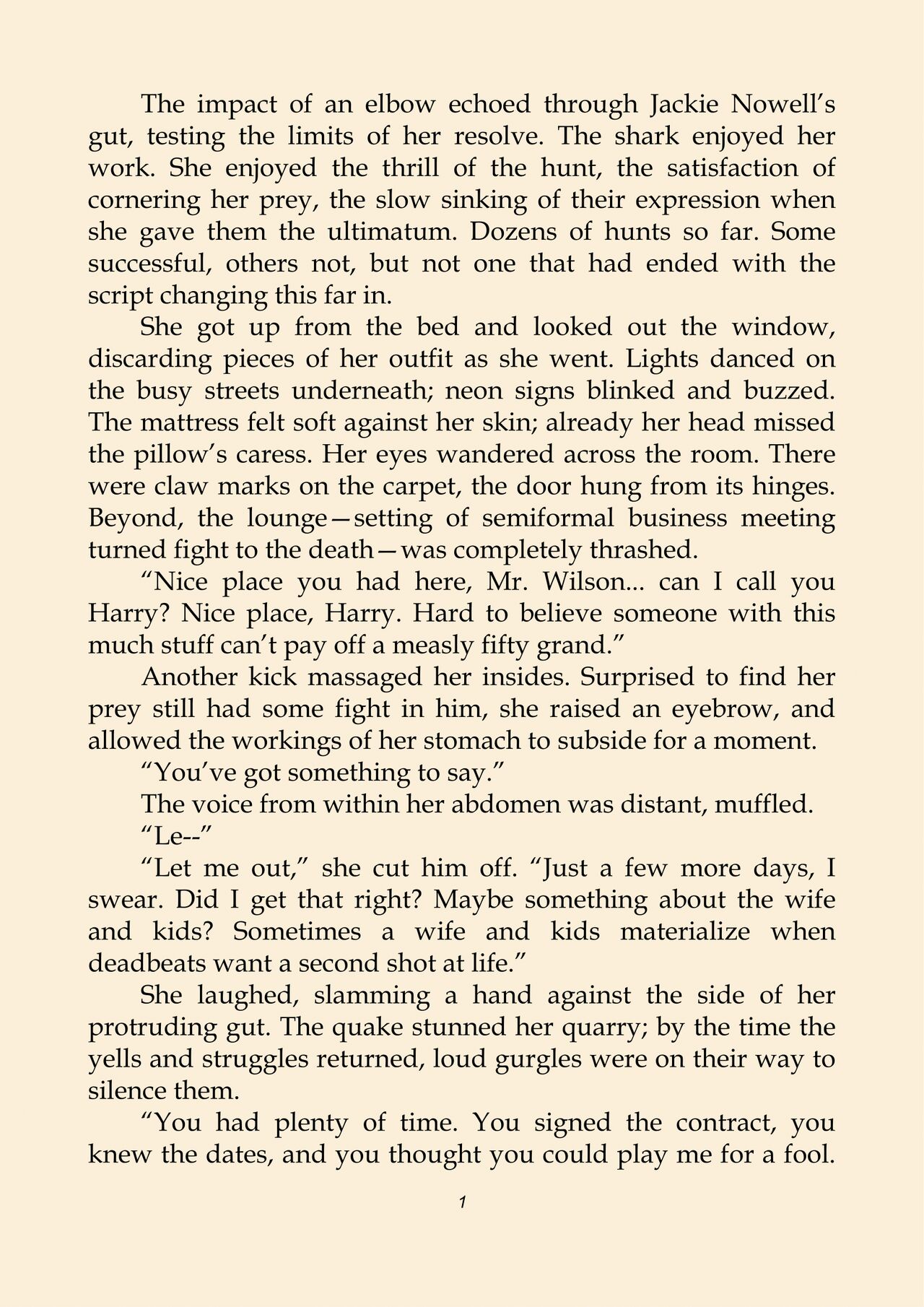 Jackie Nowell, Loan Shark in 168 Hours to Digest page 6 full