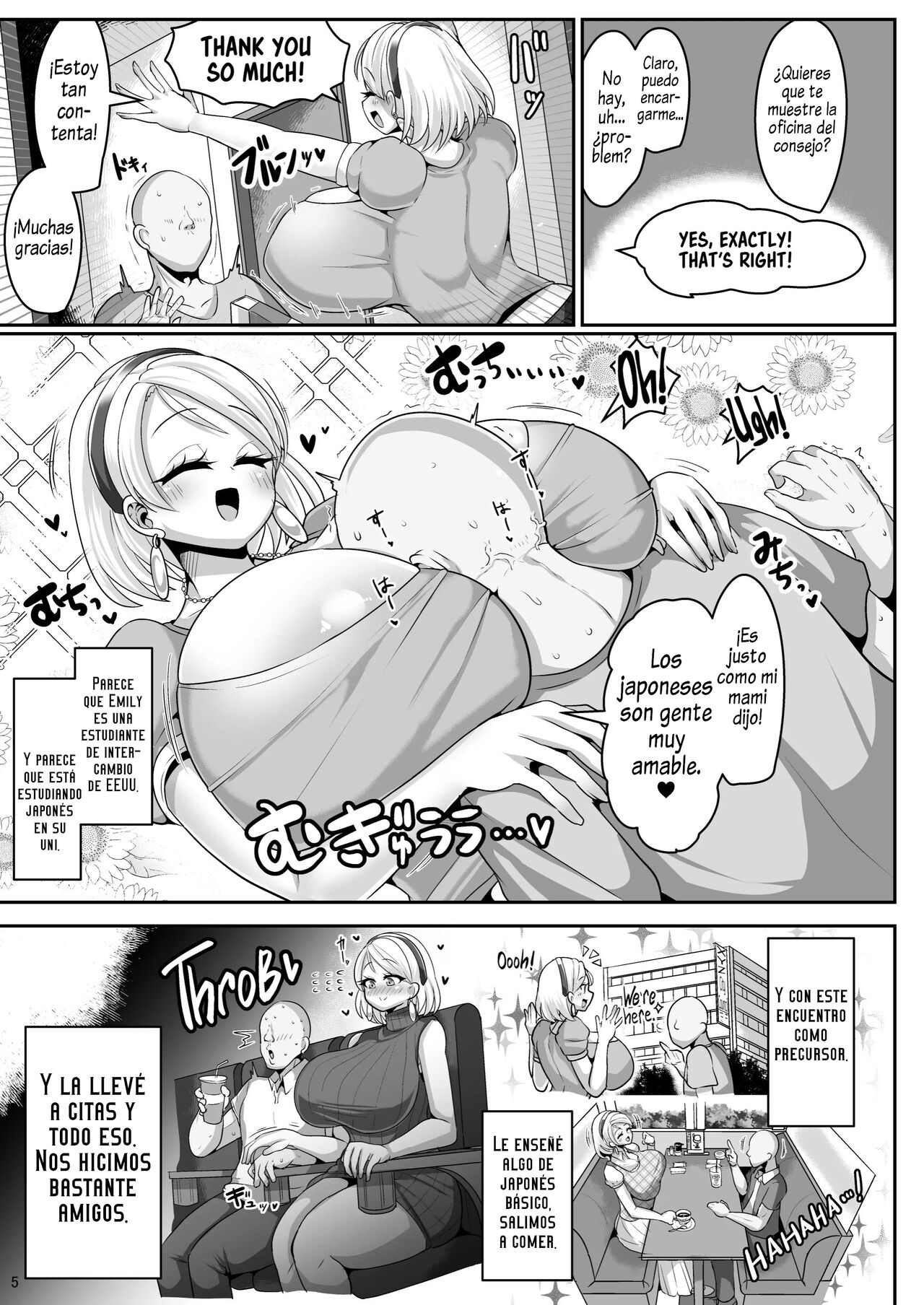 H Daisuki Kinpatsu Hakujin Bakunyuu Ryuugakusei ga Tonari no Heya ni Hikkoshite Kita!! 1-3 | A Nymphomaniac Blonde Exchange Student with Gigantic Tits Moved in Next Door!! 1-3 page 5 full