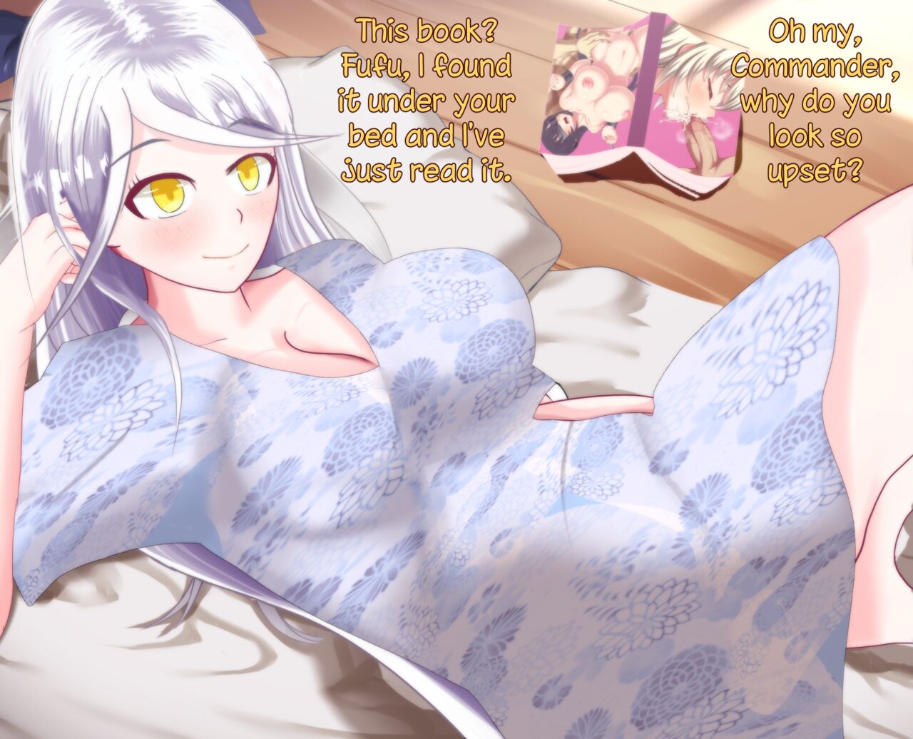 Prinz Eugen-chan ga Katte ni Heya de Kutsuroide Kakushi Teta Hon Made | Prinz Eugen-chan is Chilling in My Room While Reading My Hidden Stash Without Permission... page 1 full