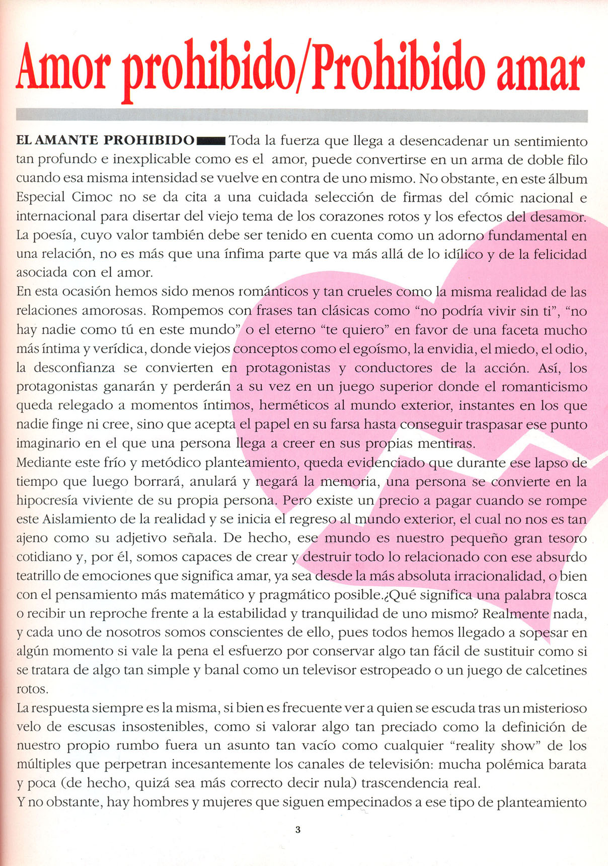 Amores Prohibidos - Cimoc Especial Nº13 page 3 full