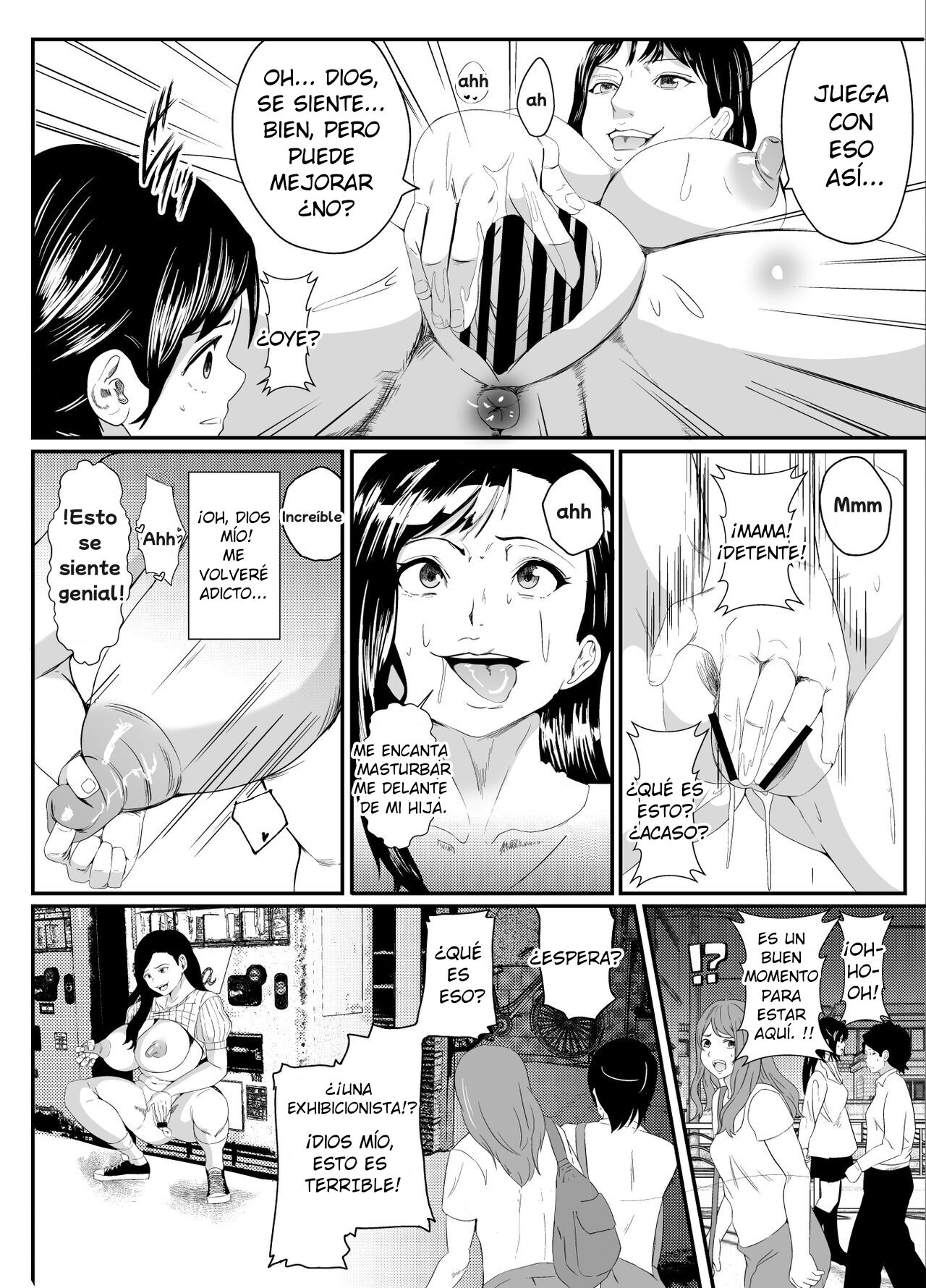 Yuurei ni Nottorare Osoto de Ikenai Koto o Hajimeta Okaa-san | Madre es poseída y se convierte en una exhibicionista cachonda page 9 full