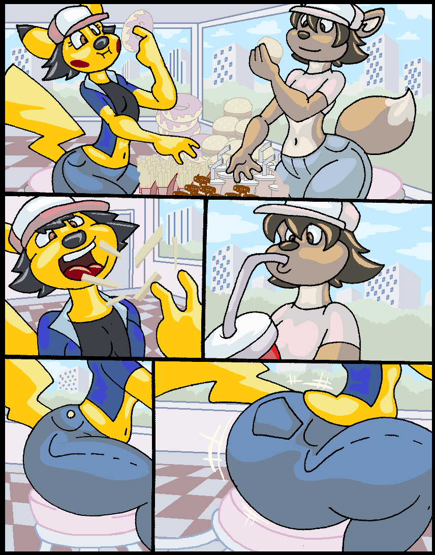 Pikachu, Eevee, And Sprigatito WeightGain Comic + Extra Pokémon Comics &amp; Art page 1 full
