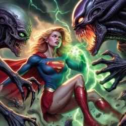 Hard Superheroine Peril Art