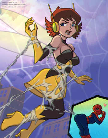 【StickyScribbles】Wasp Janet Van Dyne Web Bondage cover