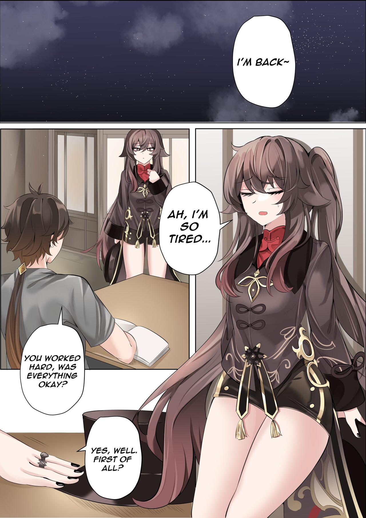 Contract  - A Hu Tao x Zhongli Hentai Comic page 10 full
