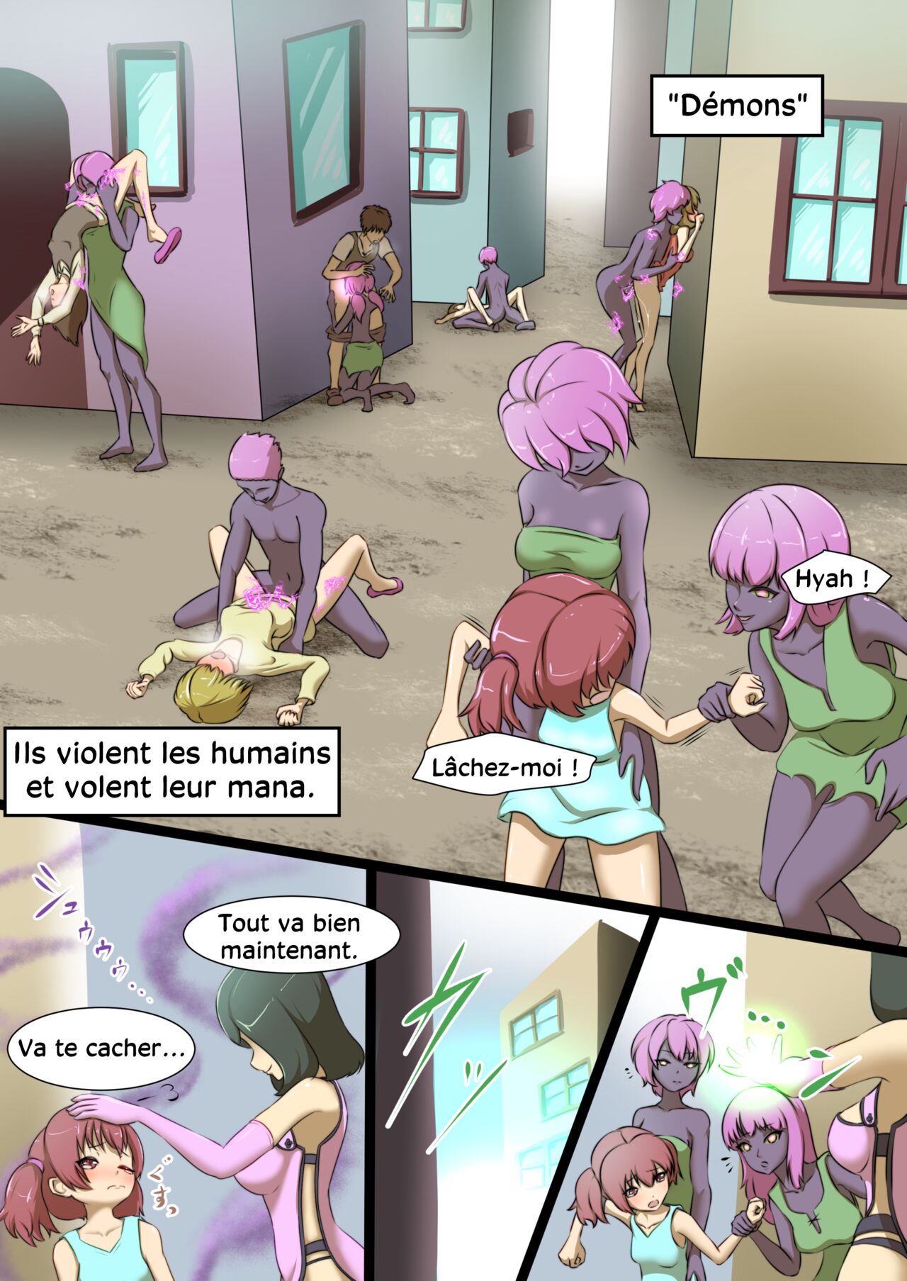 Uchi no Ko ga Ecchi na Teki to Tatakatte Haiboku suru Hanashi 1 | L'héroïne se fait vaincre par une ennemie perverse 1 page 3 full