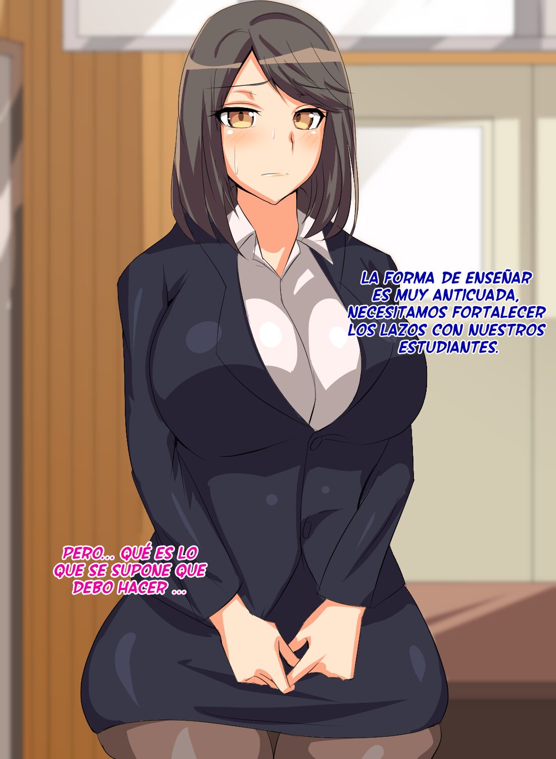 Dosukebe Inran Onna Kyoushidou - Muttsuri Sukebe na Shinnin Kyoushi ni Tokubetsu Kyoushuu | ¡El Entrenamiento Especial Para Convertir A La Nueva Maestra En Una Ninfómana Amante Del Sexo! page 6 full