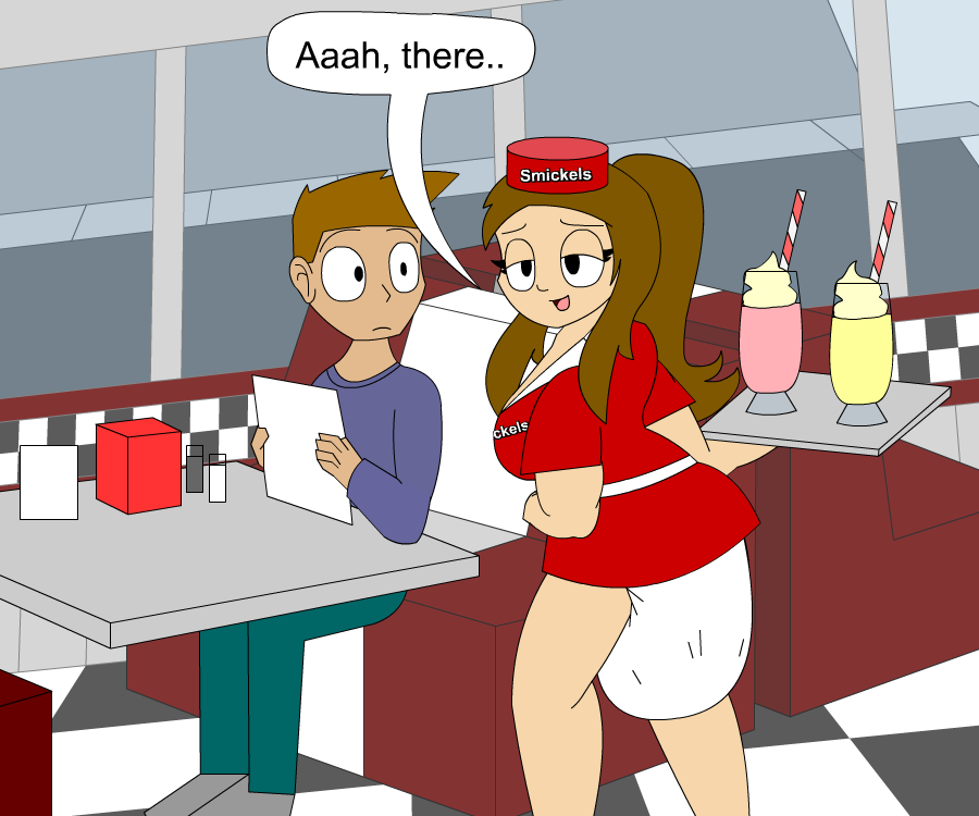 Diaper Waitress and rollerskates page 8 full
