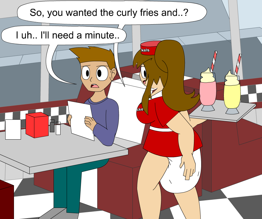 Diaper Waitress and rollerskates page 9 full