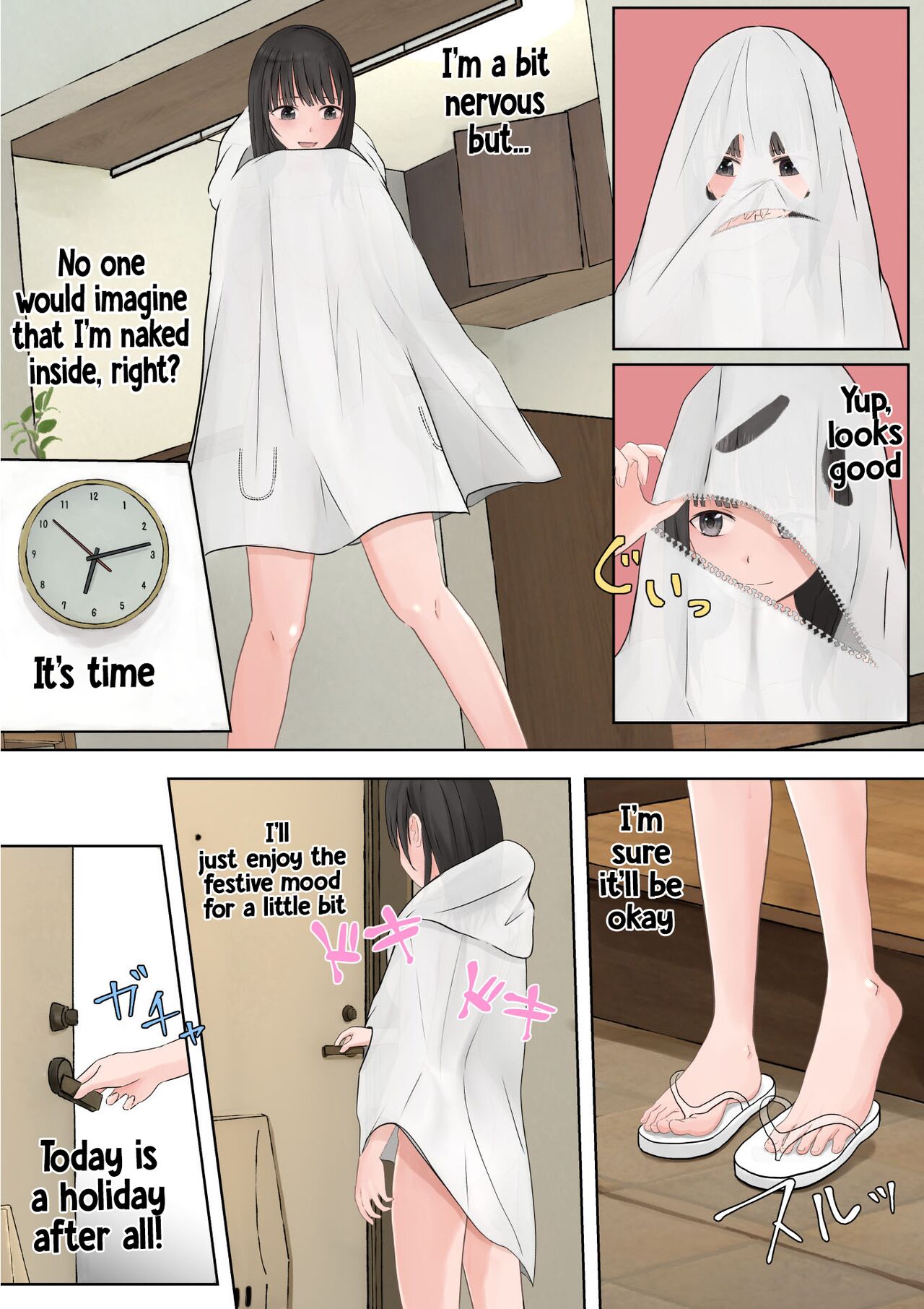 Halloween Roshutsu Shoujo | Halloween Exhibitionist Girl page 6 full