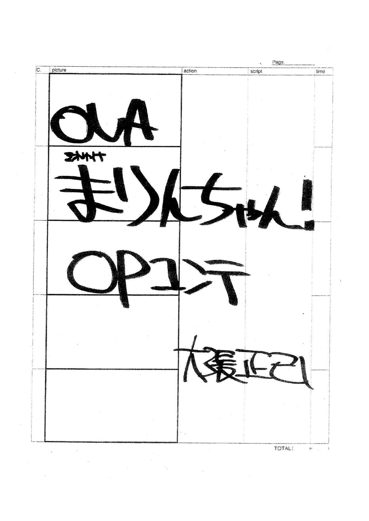 Soreyuke Marin-chan Opening Storyboards page 1 full
