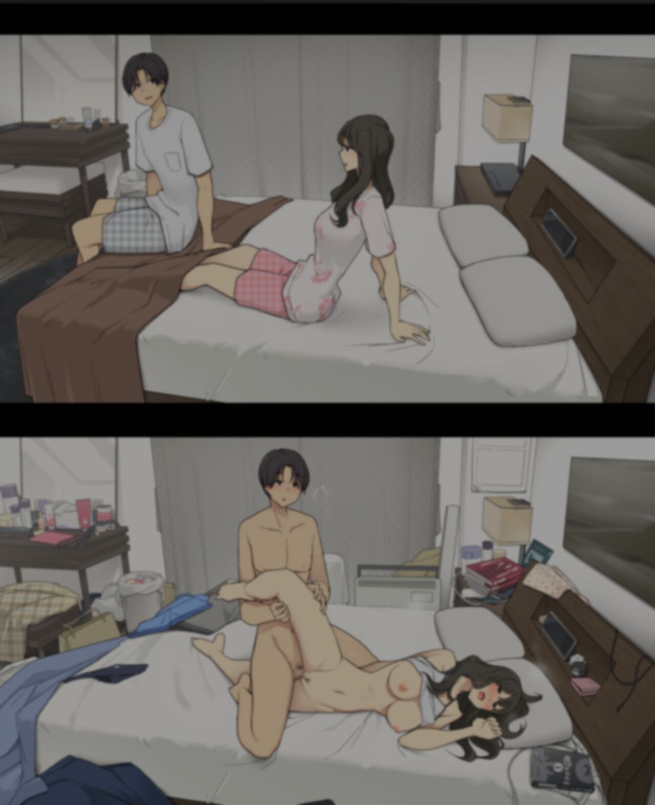 Dosei seikatsu 1-kagetsu-me to 1-nen-go, asa okite kara shushin made no hikaku page 5 full