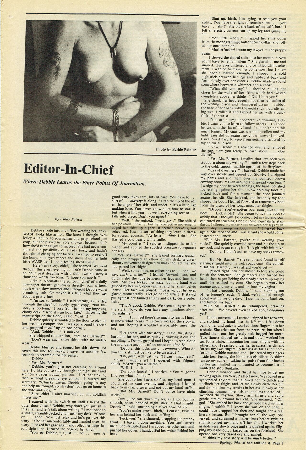 Bad Attitude vol. 1 no. 1 Spring 1984 page 5 full