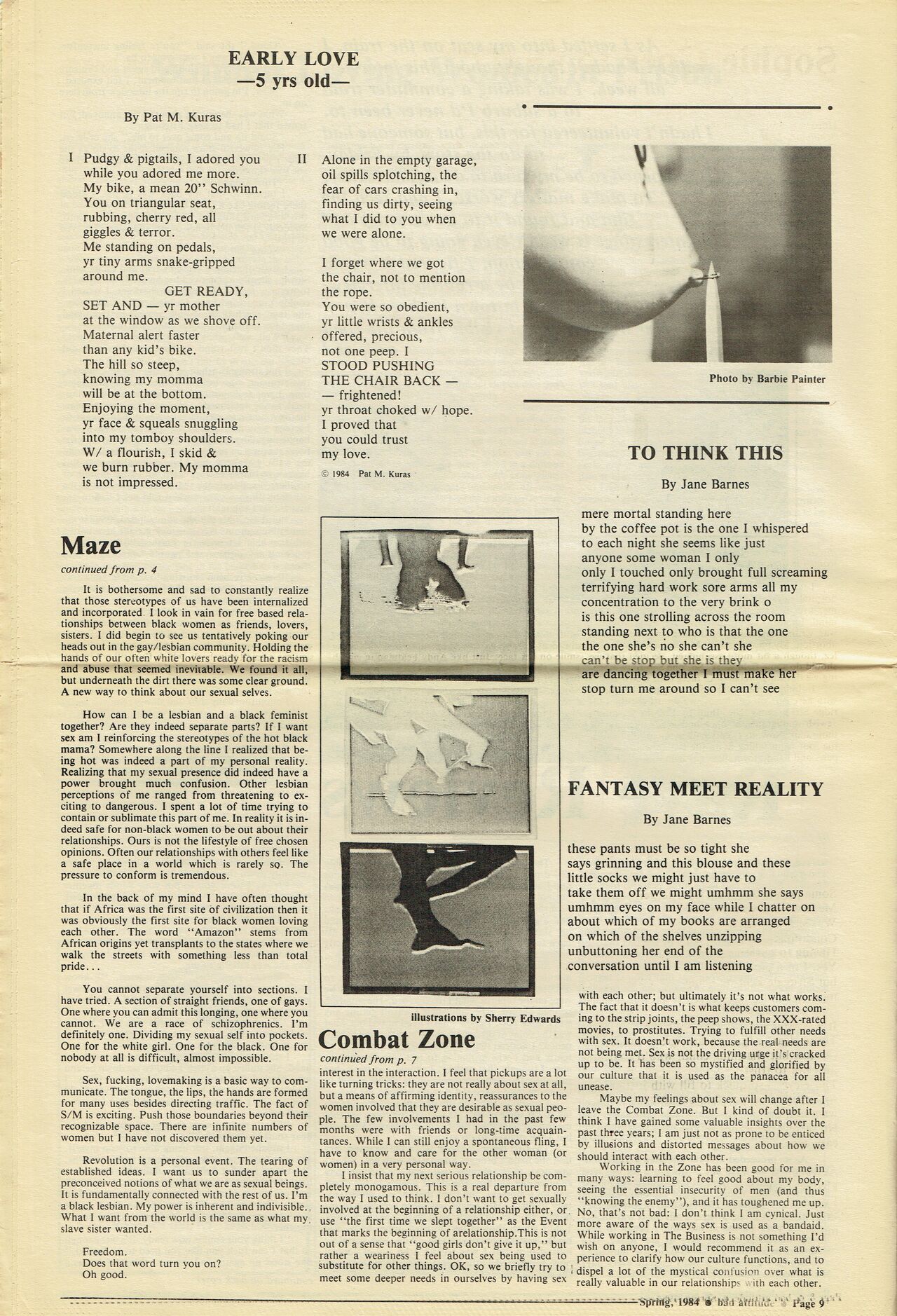 Bad Attitude vol. 1 no. 1 Spring 1984 page 9 full