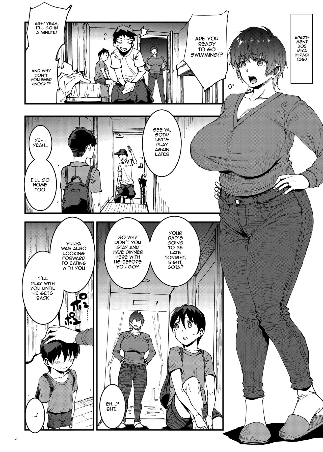 Mama Mansion!〜 Daiichiwa 305-goushitsu Hiiragi Mika 〜 | Mama Mansion! ~First Chapter, Room 305's Hiiragi Mika 36YO~ page 4 full