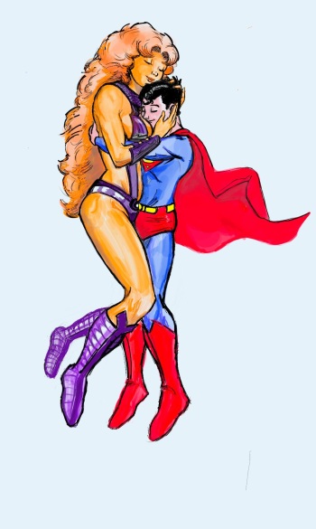 Starfire x Superboy cover