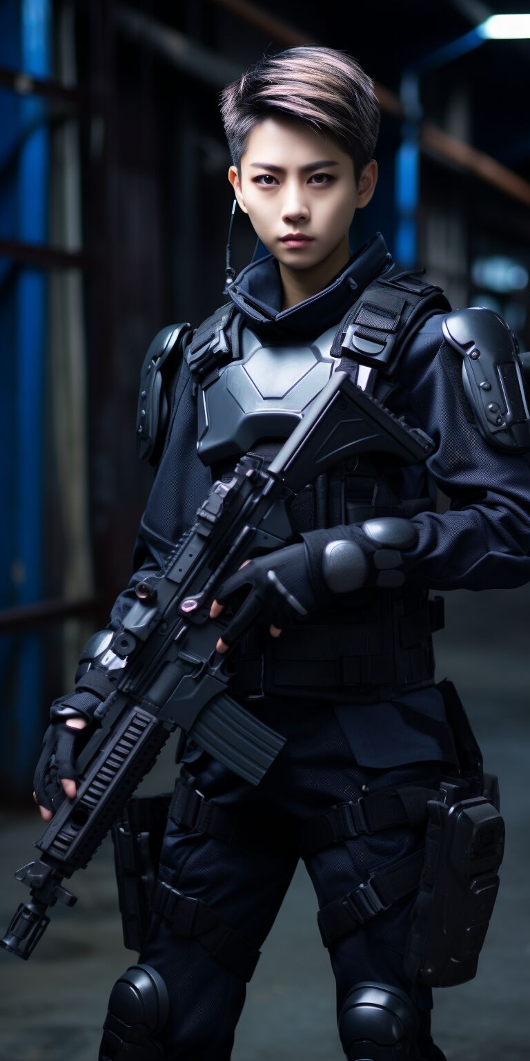 Handsome Police Girl Hyper realistic page 1 full