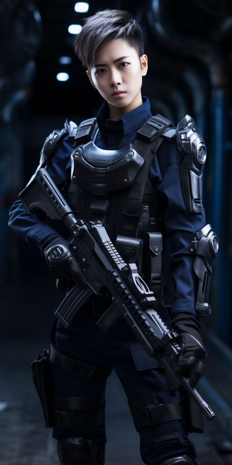 Handsome Police Girl Hyper realistic page 3 full