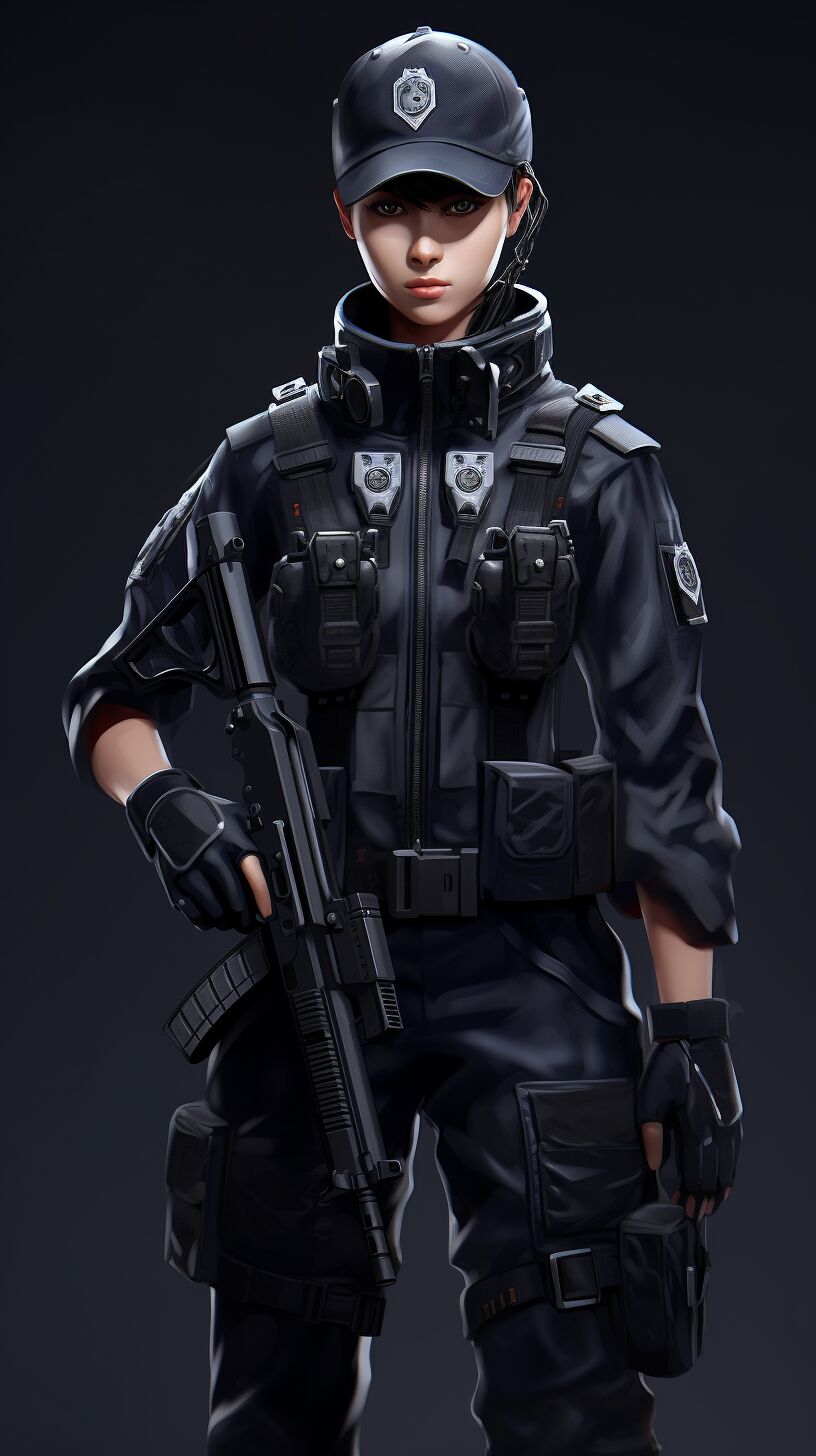 Handsome Police Girl Hyper realistic page 5 full