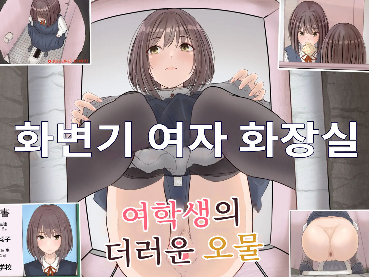Botton Joshi Toile Joshi Seito No Egui Obutsu | 화변기 여자 화장실 여학생의 더러운 오물 page 1 full