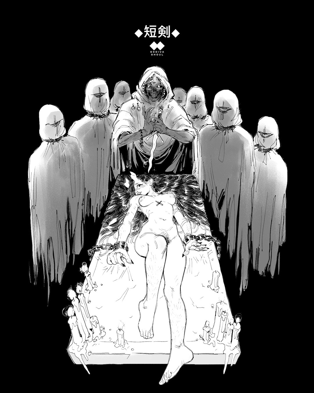 Artist - Godiva Ghoul - 2023 B&amp;W fantasy and succubus art page 3 full