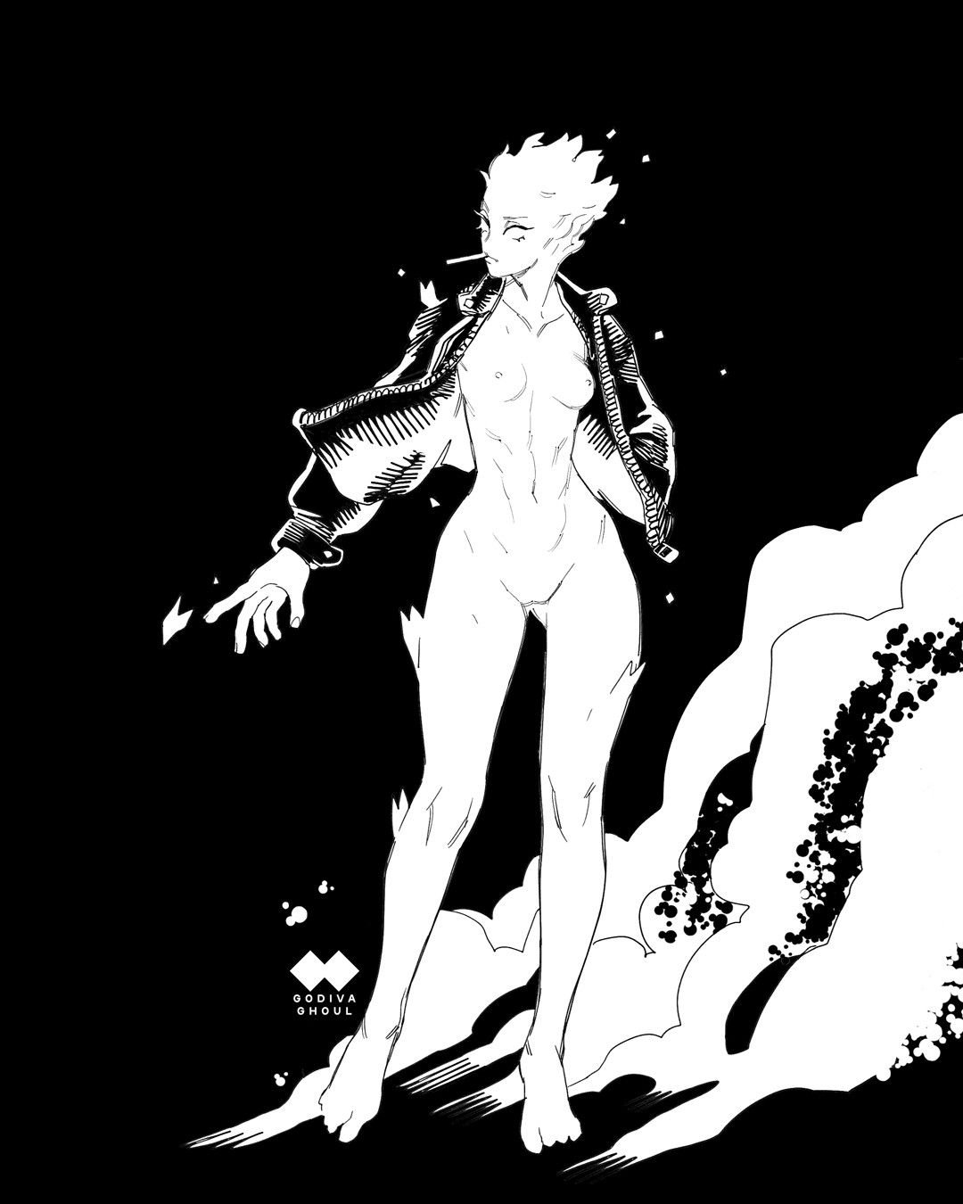 Artist - Godiva Ghoul - 2023 B&amp;W fantasy and succubus art page 8 full