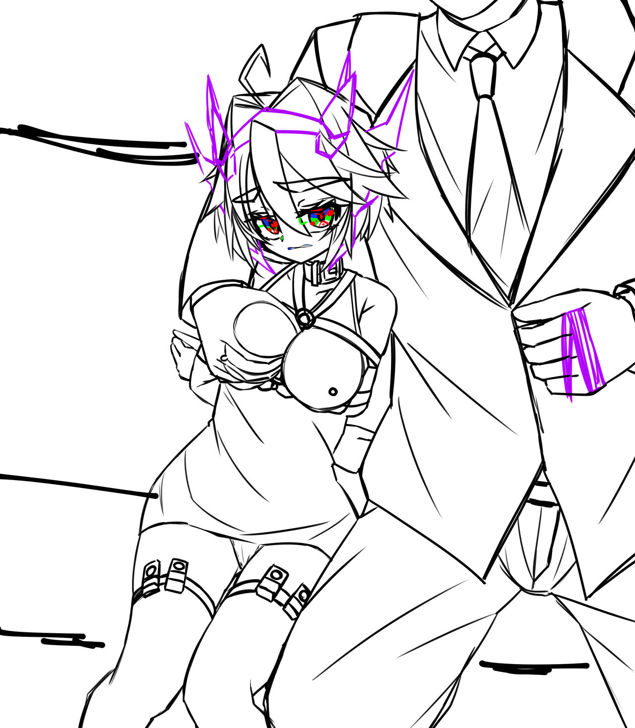裏風俗のキャバ嬢になった馬之助ちゃんに奉仕してもらう・差分＆ラフ + 馬之助ちゃん後ろ向き緊縛・差分＆ラフ page 7 full
