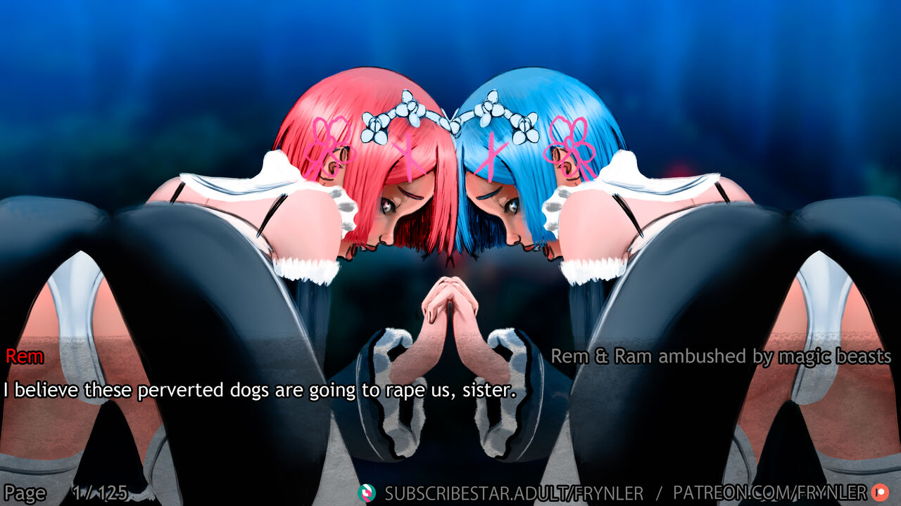 Rem and Ram ambushed by magic beasts page 1 full