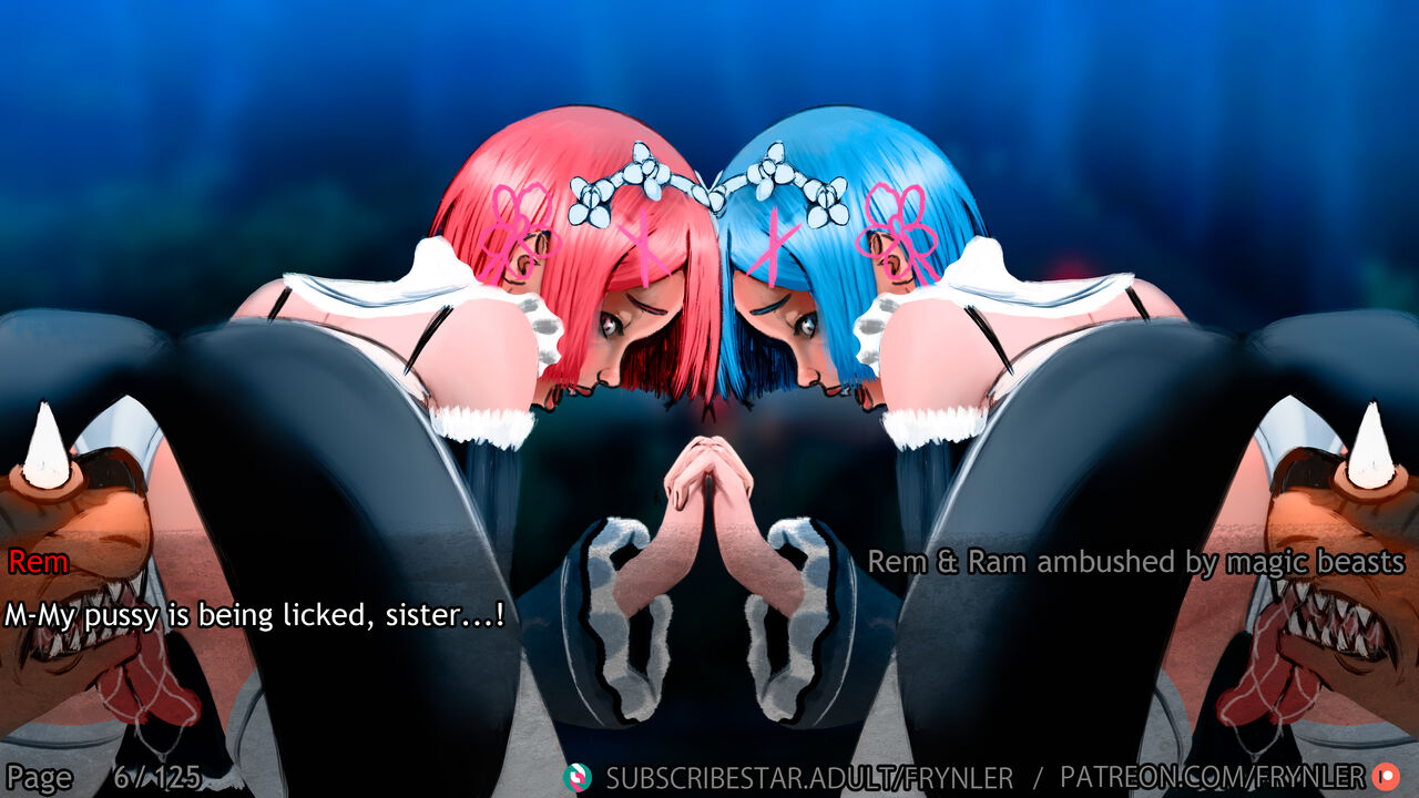 Rem and Ram ambushed by magic beasts page 6 full