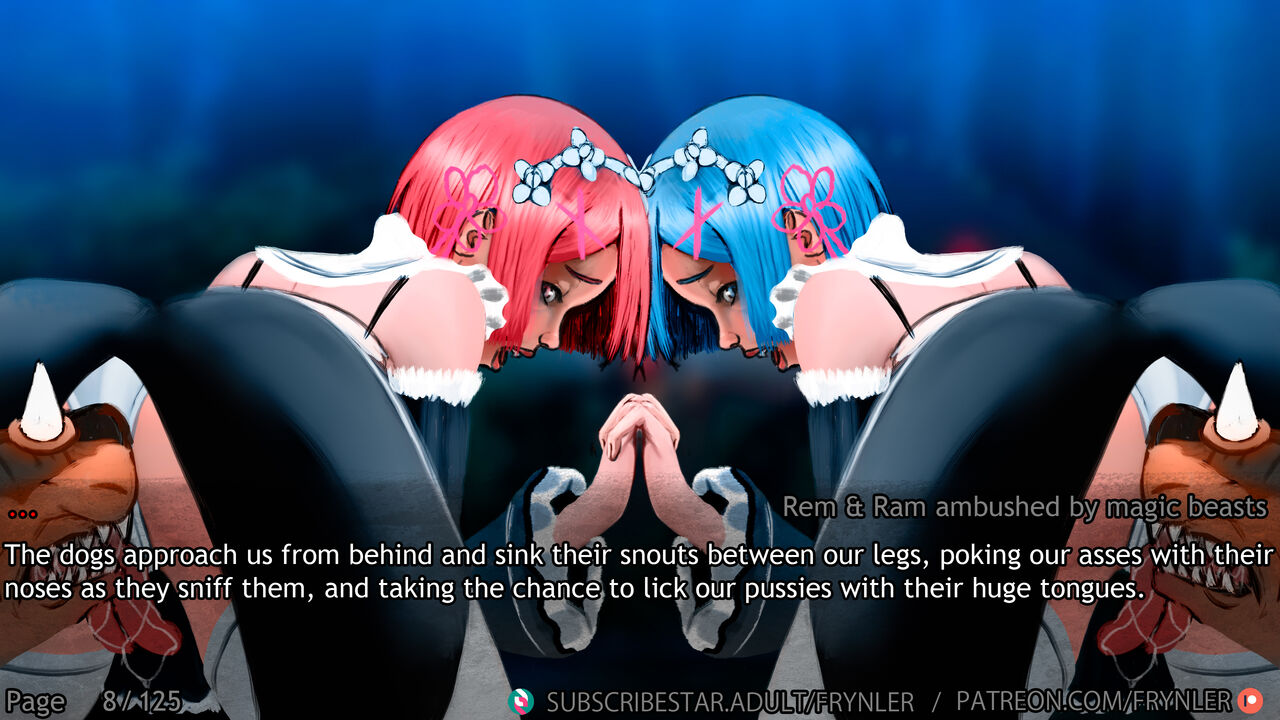 Rem and Ram ambushed by magic beasts page 8 full