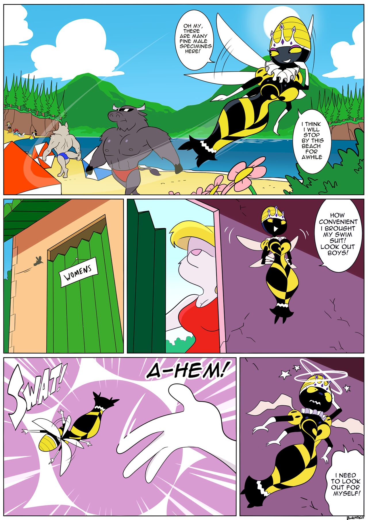 Queen Bea's Beach Fight page 1 full