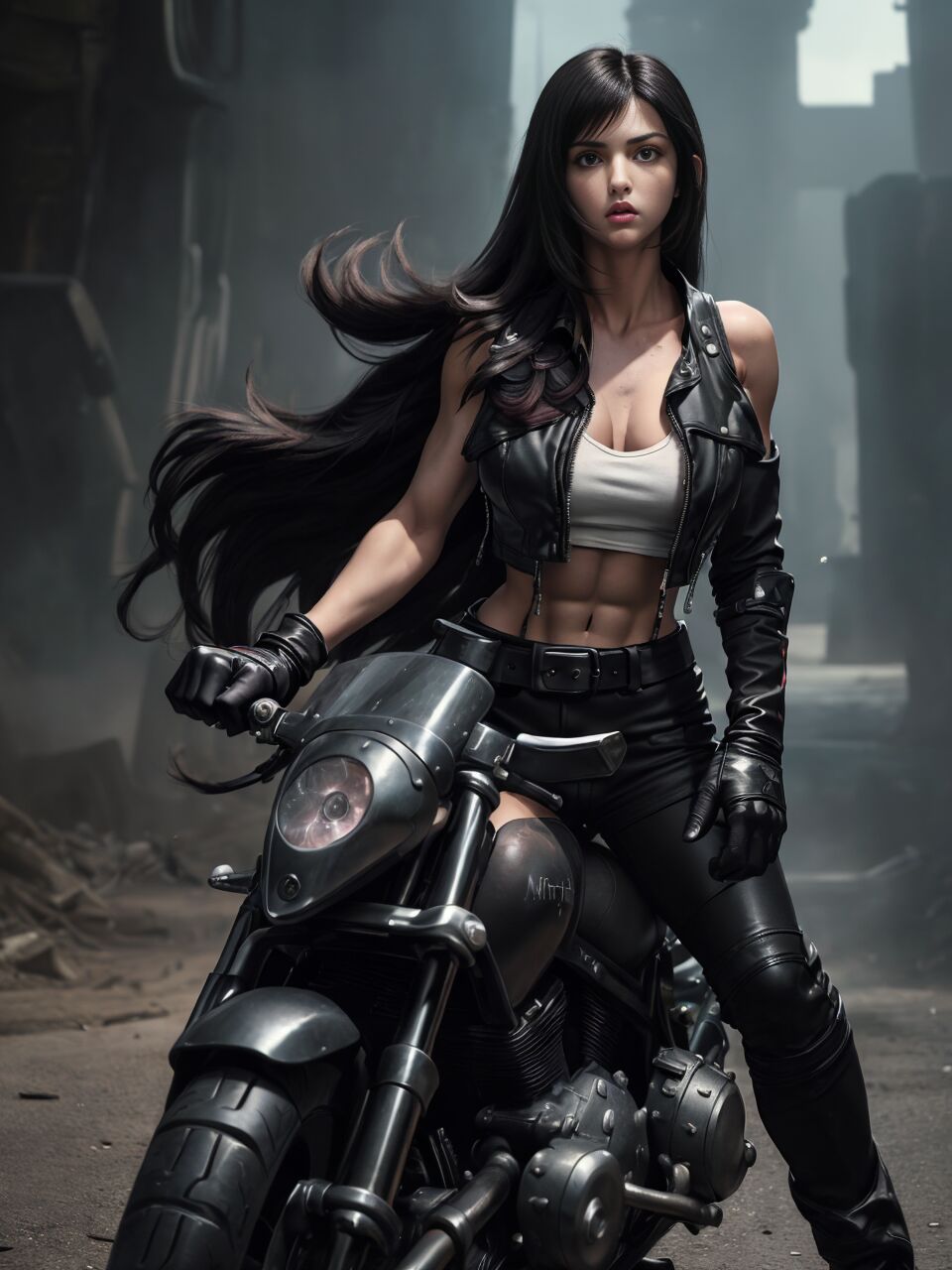 Biker Tifa Lockhart - FF7 - AI Generated page 3 full