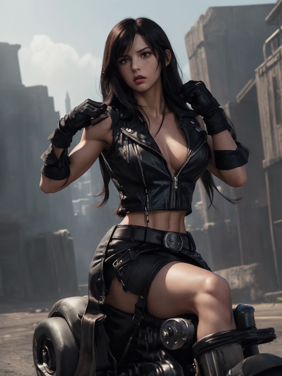 Biker Tifa Lockhart - FF7 - AI Generated page 4 full