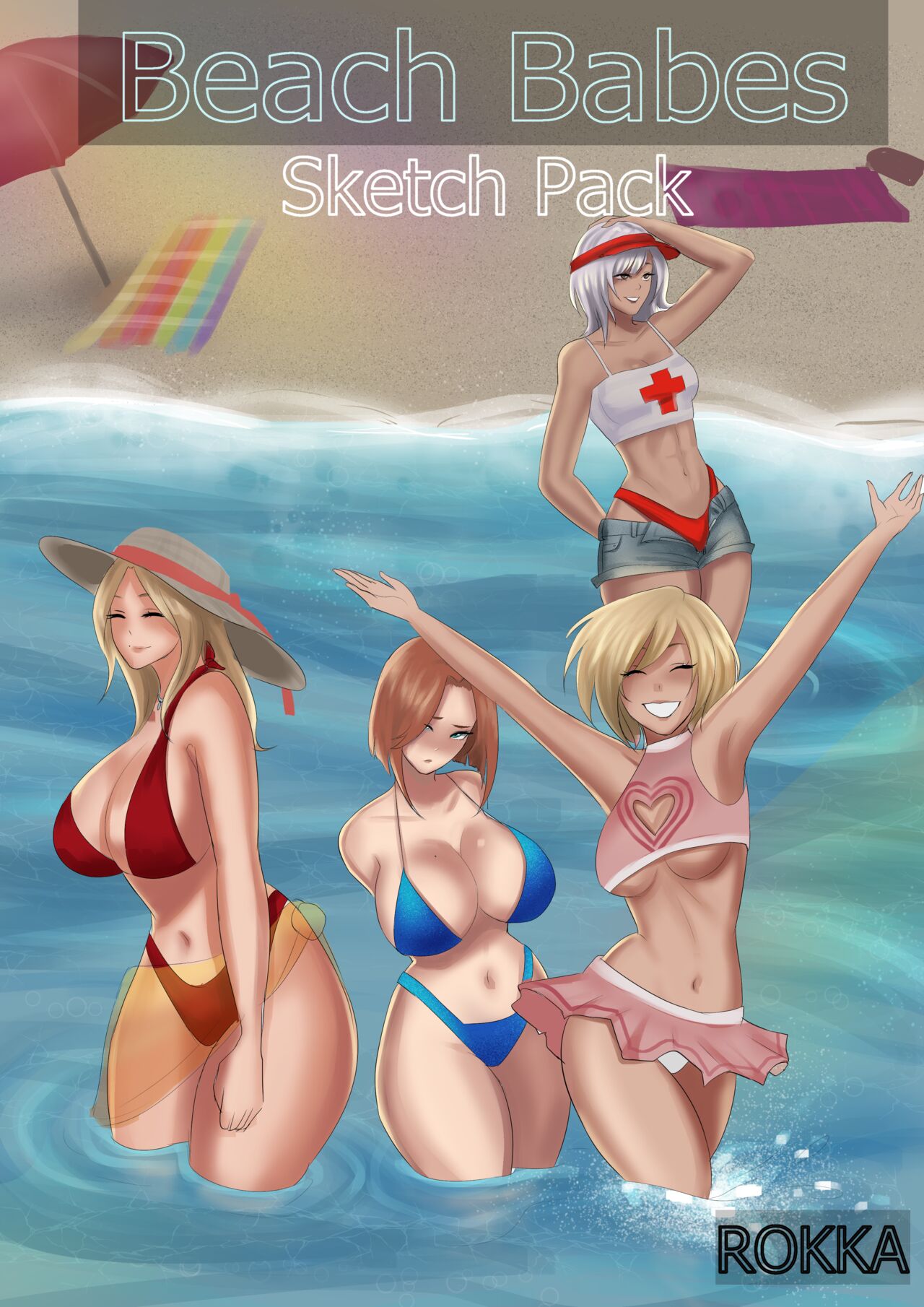 Beach babes Vore sketch pack page 1 full