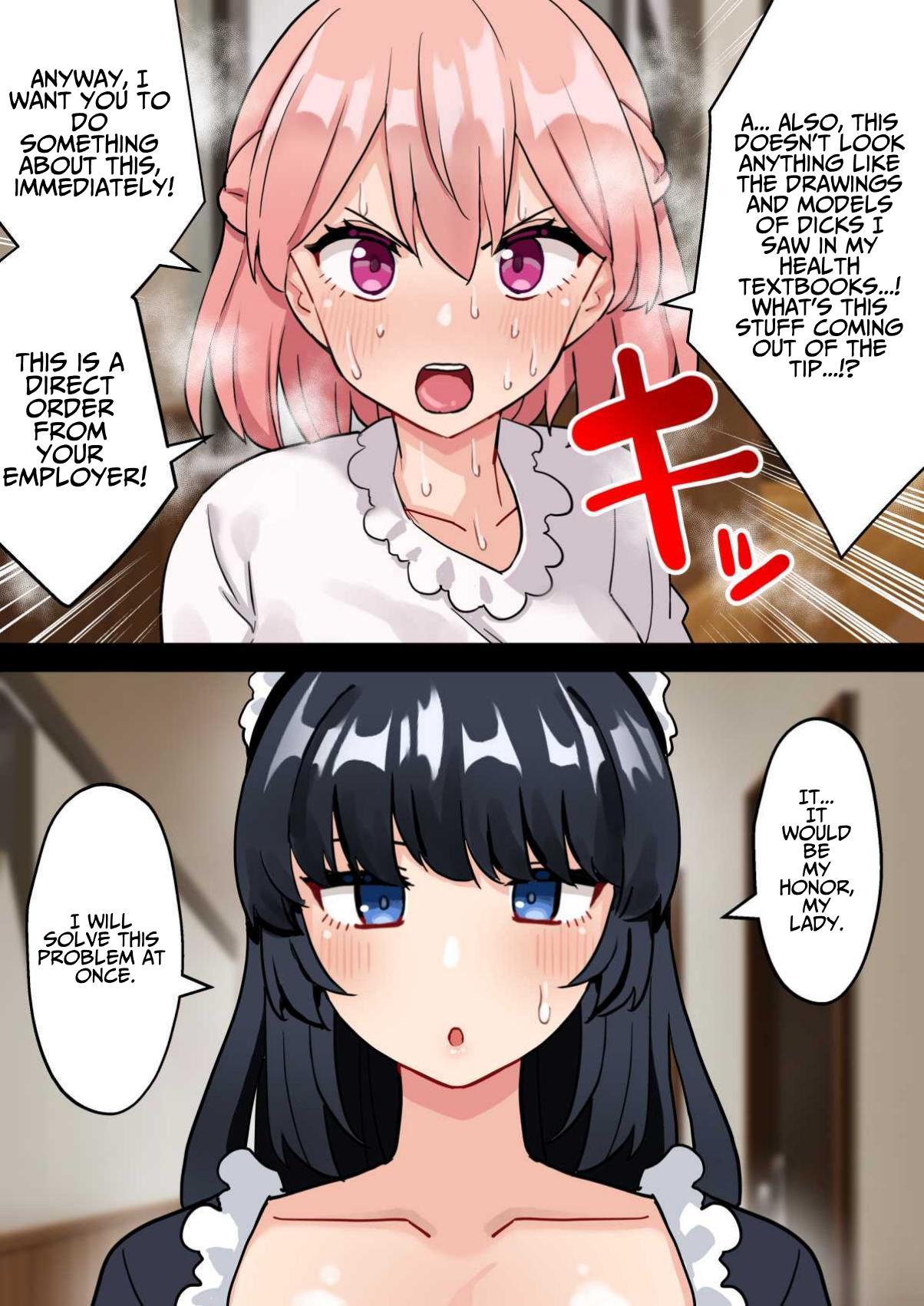 24-Jikan Oho-goe Doubutsu Koubi no Yakata ~Futanari Ojou-sama ga Bakunyuu Maid ni Chinpo Kanri Sareru Hanashi~ | The House of 24 Hour Moaning Inducing Animalistic Mating page 10 full