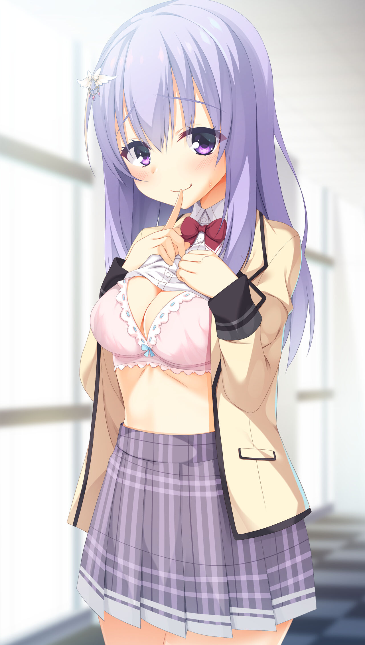 Kotori serving Satoru-kun in the school hallway page 2 full