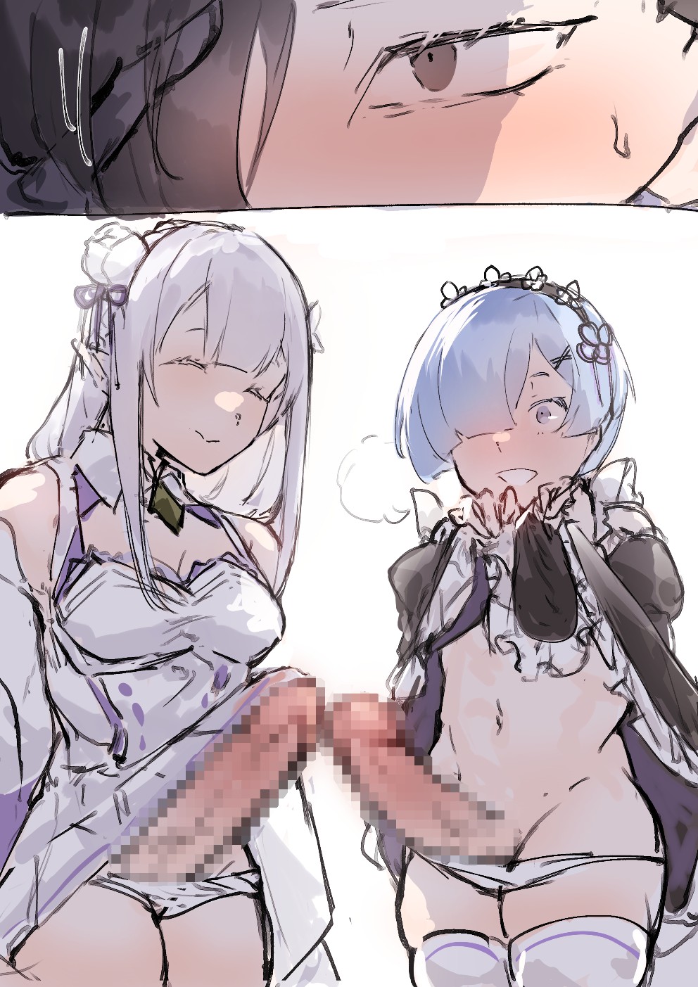 Subaru x Emilia and Rem futa page 2 full