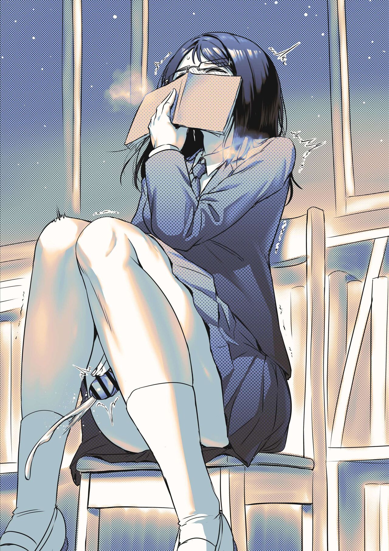 Toshokan de Hassan Shichau Futanari Megane-chan page 4 full