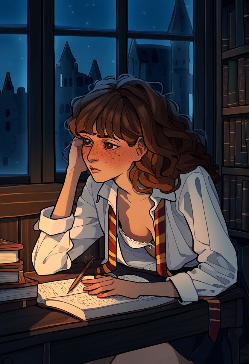 Evening in the Library with Hermione page 7 full