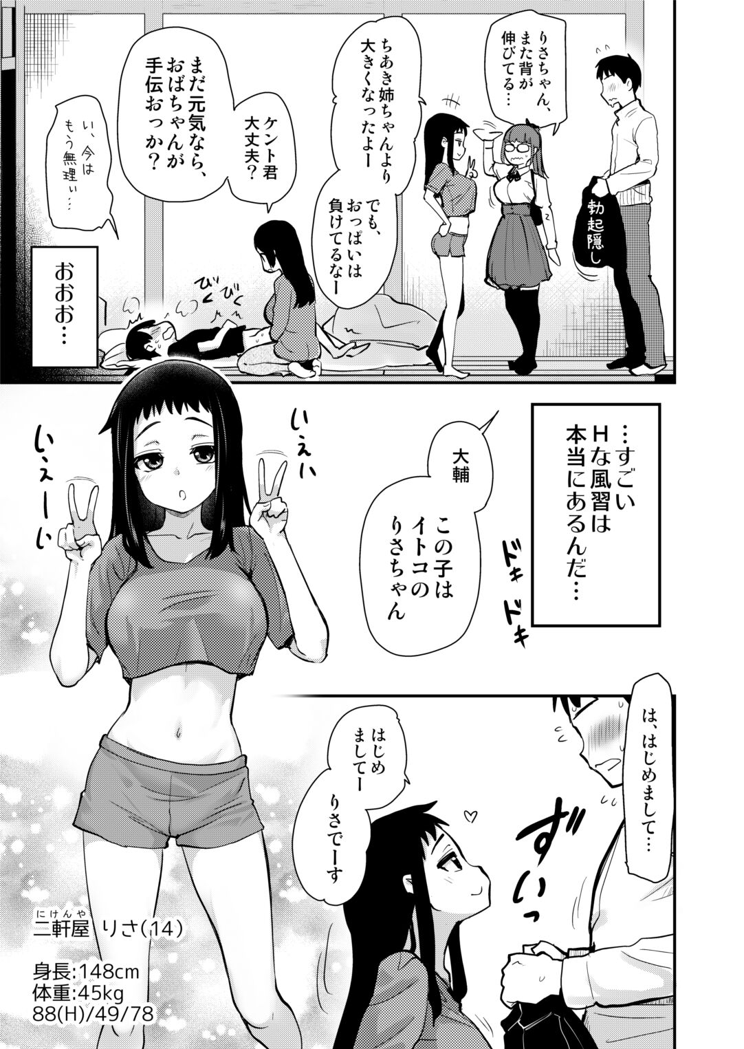 H Na Fūshū ga aru Gibo no Inaka de, Shotaimen no Jūmai to H Suru Hanashi. page 7 full