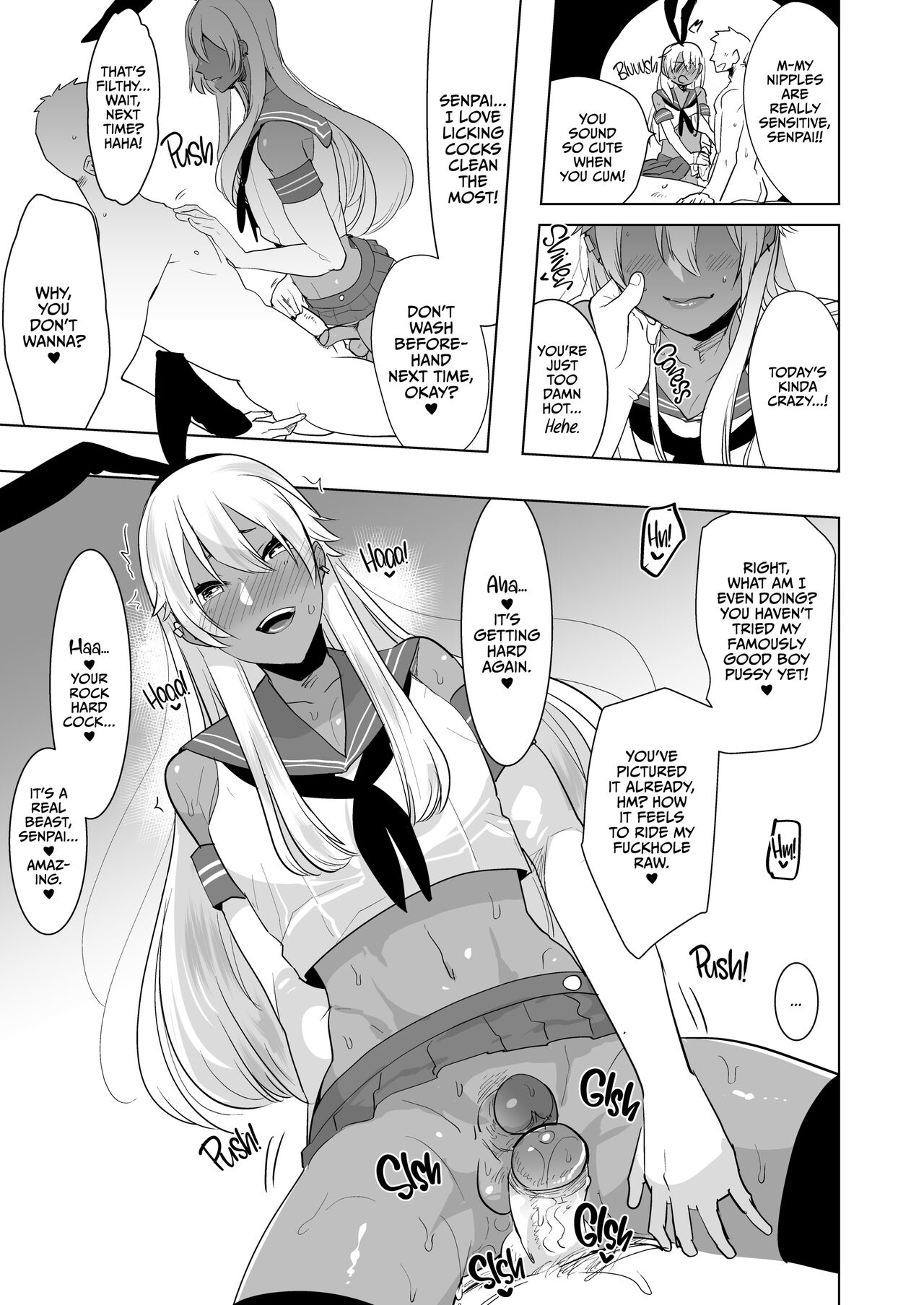 Kasshoku Otokonoko DeliHeal no Erohon ~Yattekita Shimakaze-kun wa Daigaku no Charai Kouhai de――?! Hen | Tan Crossdressing Call Boy page 8 full