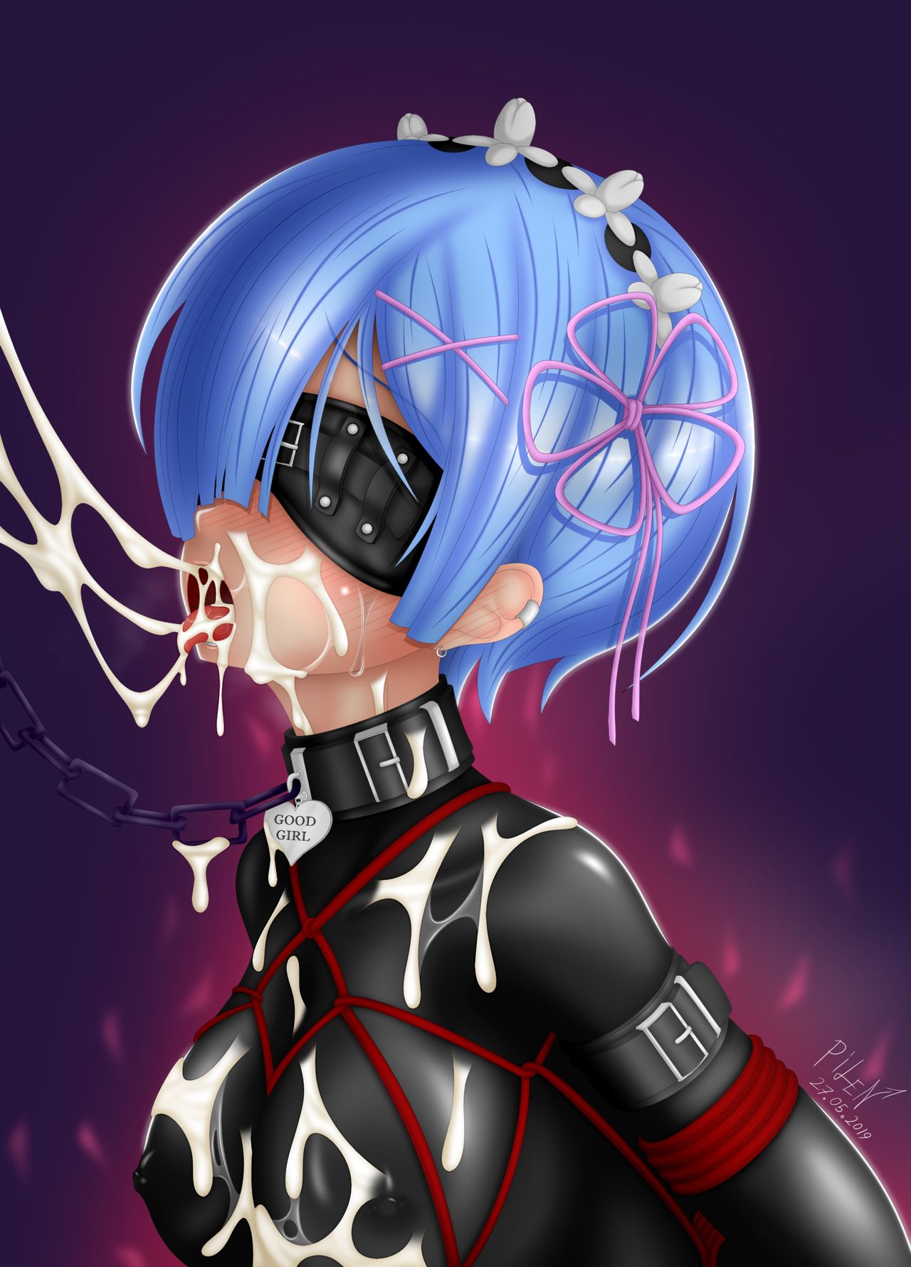 Re:Zero - Rem Bondage Bukkake page 4 full