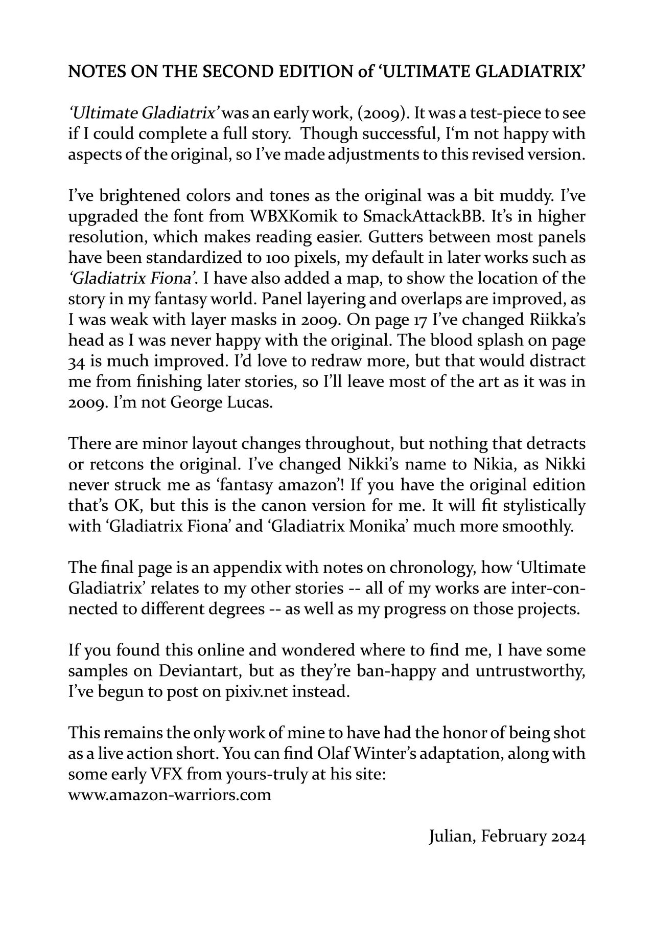 Ultimate Gladiatrix remake page 2 full